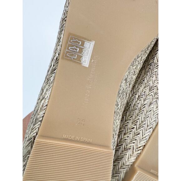 Russel & Bromley Ballet Flats Shoes Beige Woven Raffia Pointed Toe 38 US7 - Picture 6 of 10